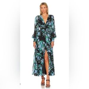 NWT Yumi Kim long blue green floral dress size Small S Frieda Maxi Dress
